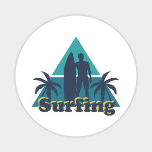 Surfing vintage calm urban style for beach life Magnet